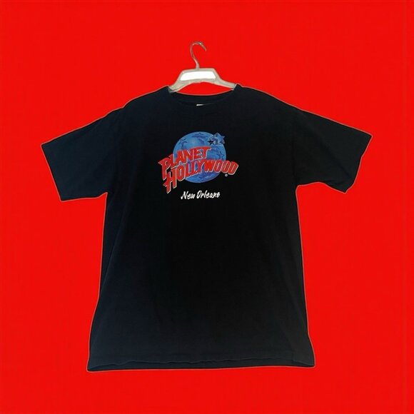 90’s VTG Planet Hollywood 1991 New Orleans T-Shirt Large Black Made In USA - Picture 1 of 6